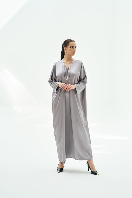 LA ROBE KAFTAN SILK GLACIER GREY