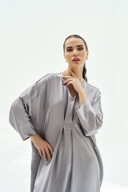 LA ROBE KAFTAN SILK GLACIER GREY