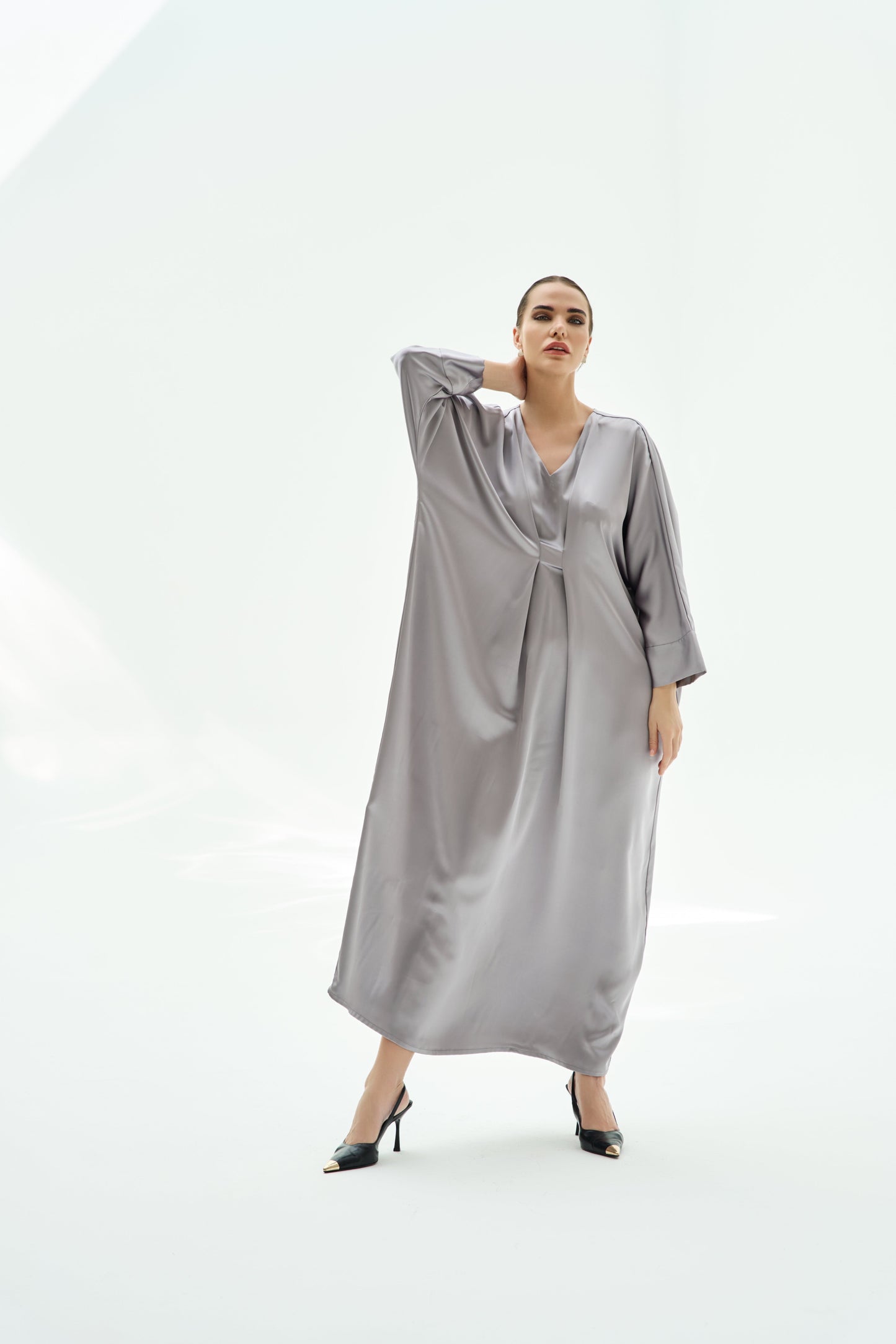 LA ROBE KAFTAN SILK GLACIER GREY