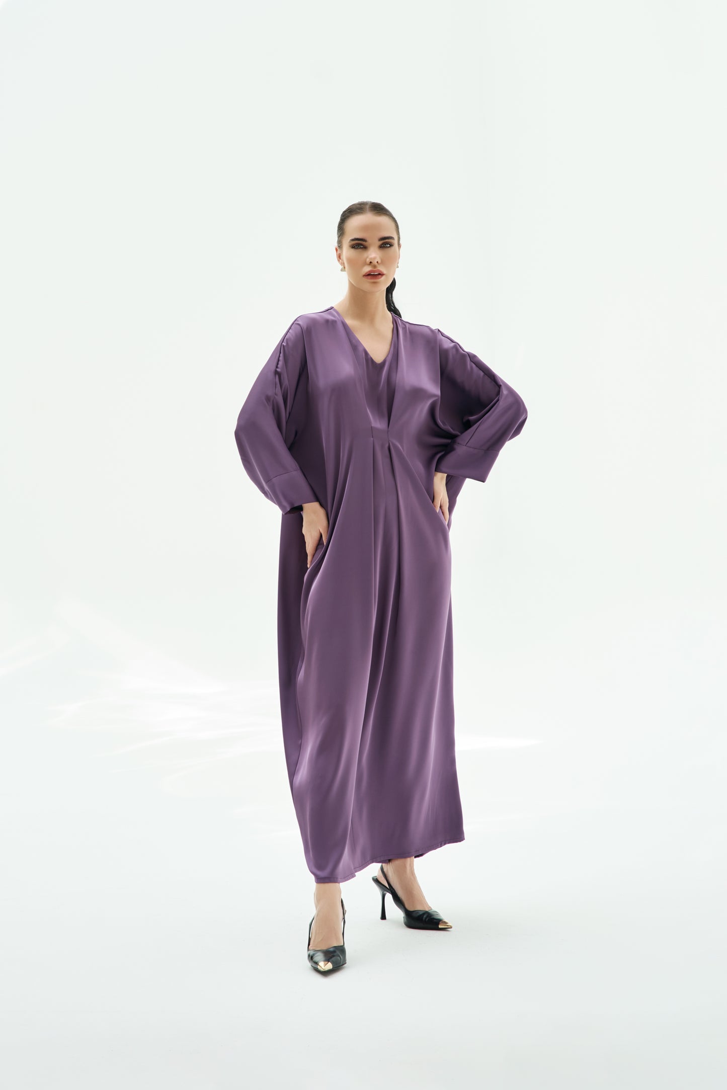 LA ROBE KAFTAN SILK AMETHYST